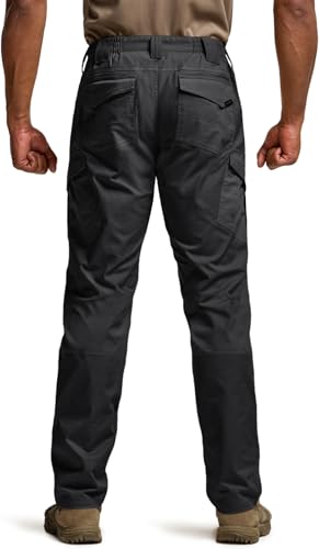 Image of CQR Men's Flex Ripstop Tactical Pants, Water Resistant Stretch Cargo Pants, Lightweight EDC Hiking Work Pants