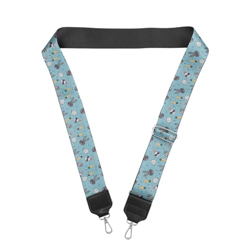 Image of Halloween Handbag Strap Canvas Purse Strap Colorful Bat Black Shoulder Strap Multicolor Bats Replacement Strap