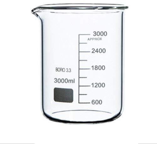 Zlewka laboratoryjna, Zlewka miarowa ze szkła borokrzemowego, podgrzewana w wielu rozmiarach(3000ml)