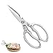 Forbici da Cucina Resistenti,5 in 1 Trinciapollo Multifunzionali in Acciaio Inox,25cm Impugnatura Ergonomica e lame in titanio,per Casa Uso,Osso di Pollo,Carne,Verdura,Pollame,Pesce,Erbe,Noci,Argento immagine