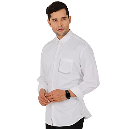 Image of SHIRT THEORY Solid White Cotton Full Sleeves Casual Shirt for Men II Stylish Shirt for Men II Exclusive Men Casual Shirt II Luxury Shirts || Shirt for Men ||