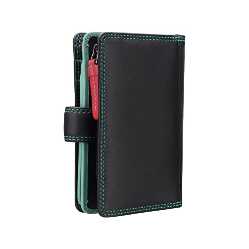 Image of VISCONTI Rainbow Leather Ladies Purse Style RFID Blocking RB51 (Black Rhumba)