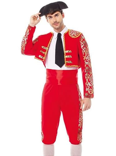 Partilandia Disfraz de Torero rojo Español para hombre Talla S