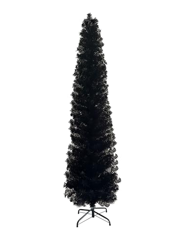 KTKDE 6ft Black Artificial Christmas Pencil Tree for Home, Office,Holiday Party Decoration, Metal...