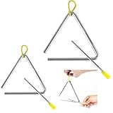 2 Stück Triangel Instrumenten Set,Triangle Percussion Instrument,Triangel...