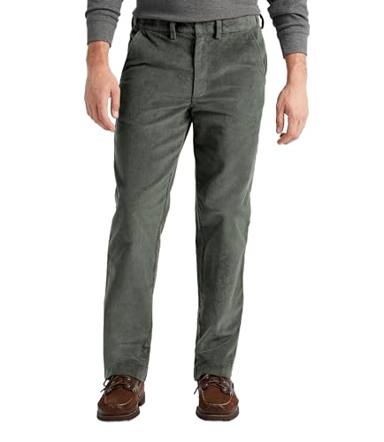 Pantalons de bureau pour hommes en velours côtelé léger en coton, pantalons en velours dans 3 longueurs de jambe, pantalons de travail décontractés élégants avec poches, tailles 30 à 50, vert olive