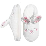 Elvora Cute Bunny Slippers for Women Plush Animal House Shoes - Memory Foam Indoor Machine Washable Warm Cozy