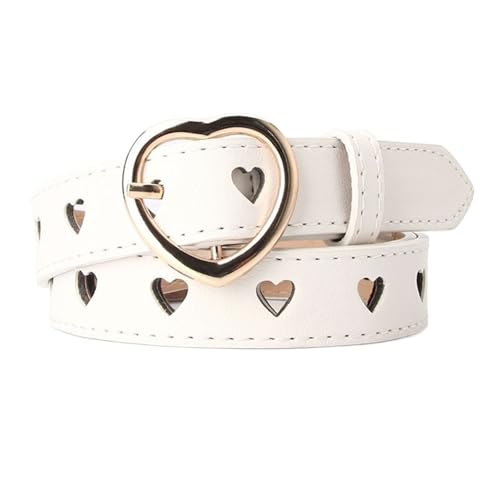 Fashion Europe the United States full hole belt female hip-hop punk trend double row cool belt chain decoration wide 1 piece(White)