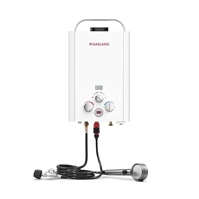 GASLAND Outdoors Tankless Water Heater Propane 1.58GPM, Overheating Protection, Easy to Install, Use for RV Cabin Barn Camping Boat, White