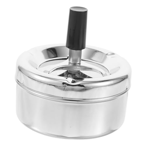 OATIPHO Posacenere Girevole Metallo con Meccanismo Pressione Portasigarette per Uso Ed Elegante e Antivento Decorazione e Ufficio