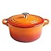 Stockpot z pokrywką Holenderski piekarnik gradient pomarańczowy emalia żeliwny garnek rondel garnek do gotowania garnek (pomarańczowy) Garnek zupy