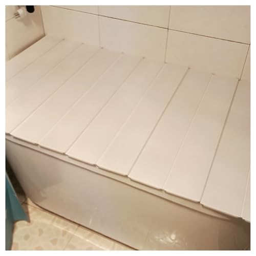 ShAzanz Bandeja Bañera Plegable Cubierta De Bañera Bandejas para Bañera, PVC Tablero Polvo Cubierta Aislamiento Accesorios para Bañeras para Hogar, Experiencia SPA Plegable(80x170x0.6cm)