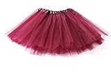 Kids Tutu Skirts 3 Layered Tulle, Fit Most 2-8 yrs Little Girls for Dance Party Costume (#22 Burgundy, 1)