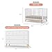 dadada Baby Harmony Set, Nursery Furniture Set. Baby Crib and Dresser Combo. Soho 3 in 1 Convertible Crib and Austin 5 Drawer Nursery Dresser. White & Natural Beechwood