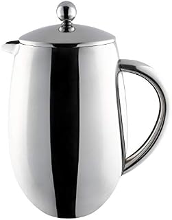 Café Ole 12 Cup Double Walled Bellied Cafetiere French Press Coffee Maker, Mirror, 1.5 Litre, BFD-12