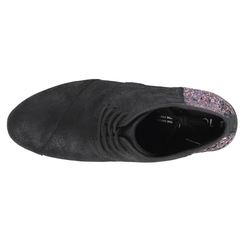 TOMS Womens Hyde Glitter Round Toe Casual Boots Ankle Mid Heel 2-3" - Black4