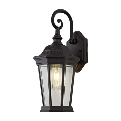 Image of Outdoor Wall Lantern, 16'' Black Outdoor Wall Light Fixtures