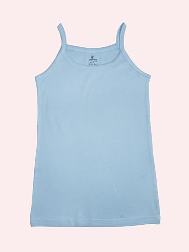 Image of KiddoPanti Girls 100% Cotton Rib Solid Camisole Tank Top Pack of 3