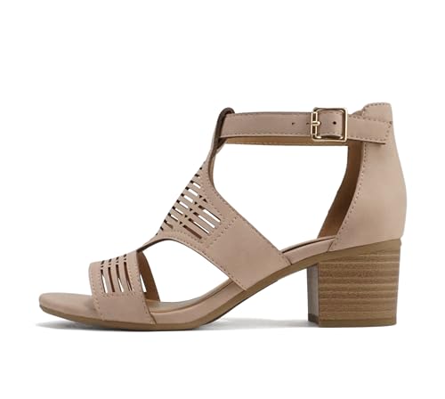 Image of Soda inchNorway inch ~ Women Open Toe Closed Back Counter Cutout Upper Low Block Heel Sandal with Adjustable Ankle Strap