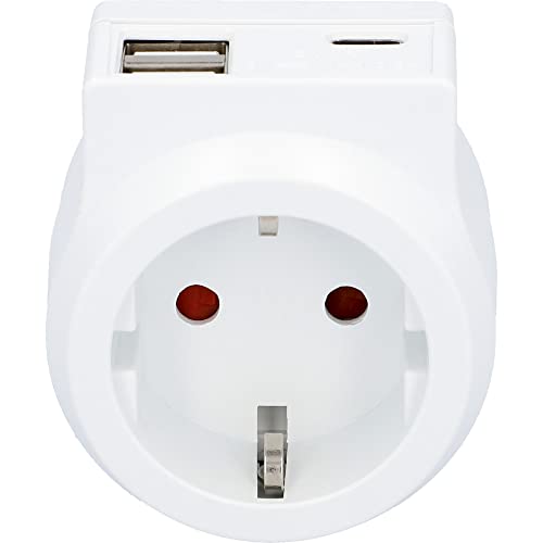 UNITEC Zwischenstecker mit 1x Schuko, 1x USB Typ C und 2x USB Typ A, 3,4 A, weiß
