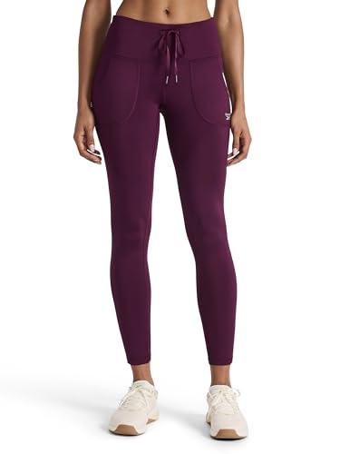 Reebok Womens Momentum Brushback Legging Standard Fit 28 Inseam Lightweight Stretch Poly Performance Jersey Fabric Potent Purple Medium
