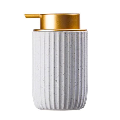 dispensador jabon Paquete de 2 dispensadores de jabón de cerámica, loción de Manos y Espuma Compatible with cocinas y baños de hoteles. Ducha(BLU,Gold)