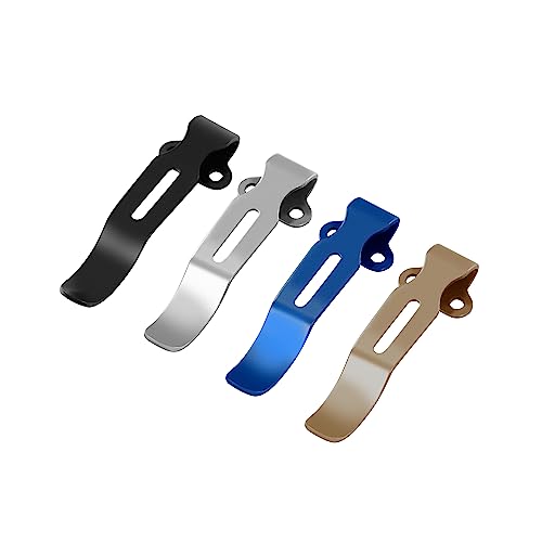 Deep Carry Pocket Clips with 2 Pieces Screws, Stainless Steel Pocket Knife Clip Replacement for Benchmade Bugout 535 and More, Anodized Finish (Black) - Image 3