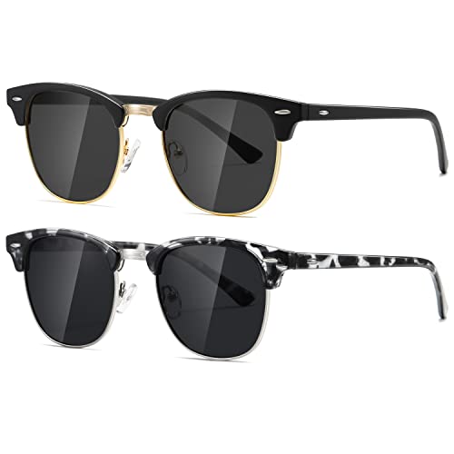Image of AEVOGUE Semi Rimless Polarized Sunglasses for Women Men, AE0369 2 Pack