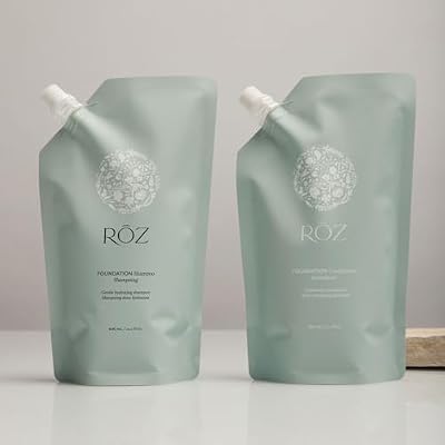 ROZ Foundation Shampoo Refill | BPA-Free Pouch | Hydrating, Balancing & Gently Cleansing for Air Drying & Styling | Vegan, Color-Safe, Free of Silicone, Paraben & SLS | Strengthens & Nourishes
