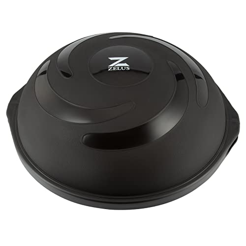 ZELUS - Entrenador de equilibrio de 64 cm, media bola para yoga, fitness, ejercicio de fuerza con bomba de aire y bola de ejercicio (negro) Cover