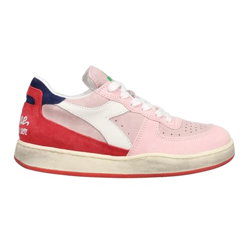Diadora Mens Mi Basket Low Lampone Italia Lace Up Sneakers Shoes Casual - Pink - Size 8 M