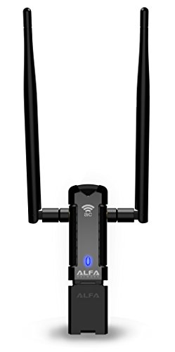 Alfa Long-Range Dual-Band Ac1200 Wireless Usb 3.0 Wi-Fi Adapter W/2X 5Dbi External Antennas - 2.4Ghz 300Mbps / 5Ghz 867Mbps - 802.11Ac & A, B, G, N #TOP2