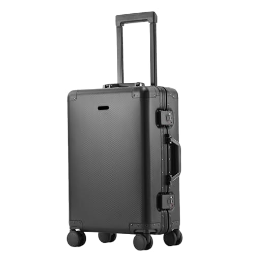 Tmore Aluminum Frame 20" Hardside Spinner Luggage Black