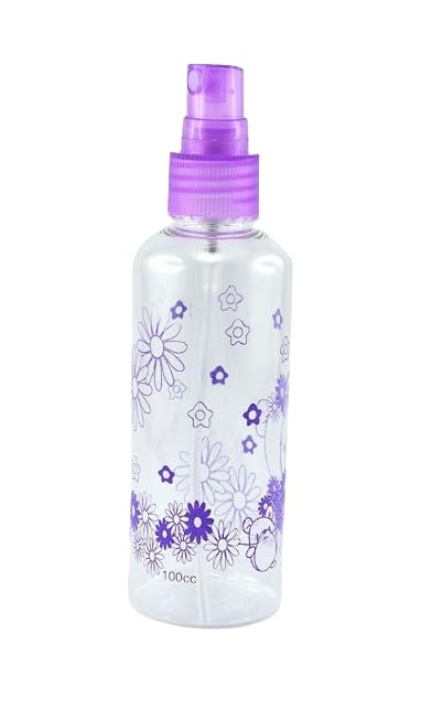 KIRA 100Ml Empty Cute Bear And Floral Refillable Fine Mist Sprayer Spray Bottle Atomizer With Ultra-Fine Mist Pump For Beauty, Outdoors, Travel Purposes (Purple)-picture-4