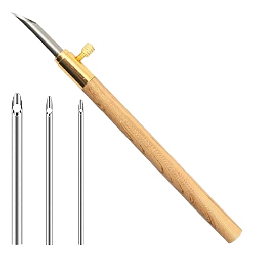 Embroidery Punch Needle for DIY Craft - Adjustable Punch Needle Tool With Wooden Handle Needle - Punch Needle Threader - Punch Needle Pen - Embroidery Supplies Punch Needle Cloth - Rug Punch Needle