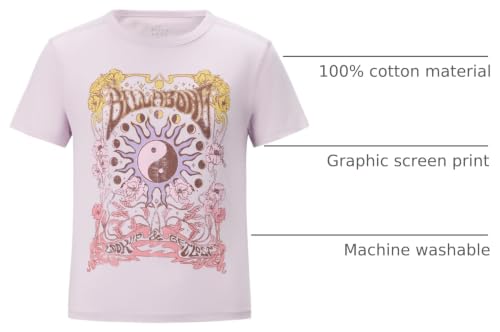 Image of Billabong Girls' Premium Short Sleeve Logo Graphic Tee, Crew Neck T-Shirt, Soft & Comfortable