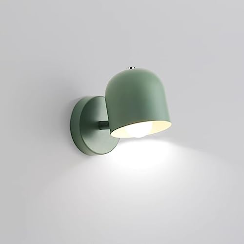 Faretto da Parete orientabile, compatibile con lampadina E27 da max. 60 Watt, Stile Moderno ed Elegante, Lampada da muro per Soggiorno e Camera da letto Corridoio,Senza Lampadina (Verde)