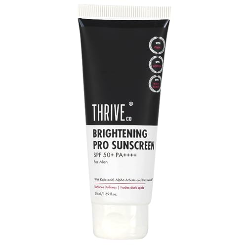 Image of ThriveCo Brightening PRO Complete Skincare Kit | Cleanser + Serum + Sunscreen SPF 50+ | With Kojic Acid, Vitamin C, Diacnemide, Glutathione & Rice Water | Brightens Skin, Fades Dark Spots| For Men