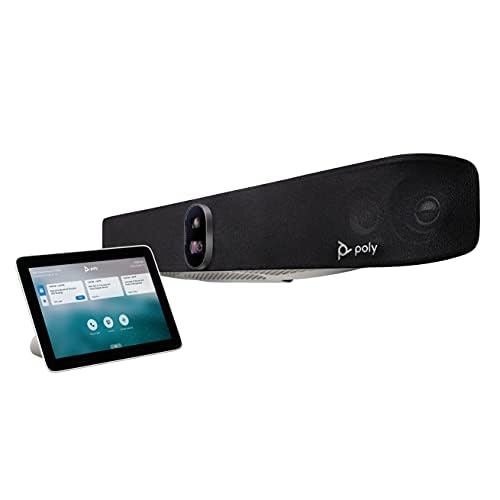 Plantronics Poly - Studio X70 Video Bar + TC8 Touch Controller Polycom - Premium 4K Audio & Video Conferencing for Large Conference Rooms - Camera, Speakers, Mics - Works with Teams, Zoom & More