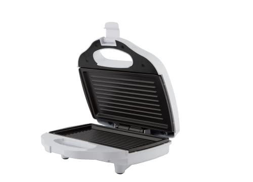 ALSAIF 750W Electric Sandwich Maker With Grill Plate Small Size Stainless Steel Easy Clean With Non-Stick & Removable Plates White 90534/1 2 Years warranty