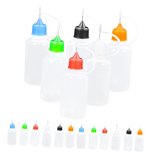 Housoutil Needle Bottle Squeeze Bottles 18 Pack Fine Tip Diy Craft Precision Tips