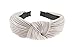 Produktbild Hübsche Damen Plissee Nadelstreifen Top Knoten drapiert Luxus Stirnband Alice Band Zerknittert Metallic (grau)