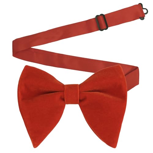 Image of Alizeal Velvet Pre-tied Adjustable Bow Tie for Men Oversize Formal Solid Tuxedo Bowtie