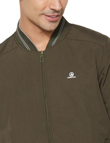 Image of Qube By Fort Collins Men's Polyester Standard Length Regular Fit Reversible Winter Jacket with Ribbed Cuffs & Hood - Warm, Stylish & Versatile