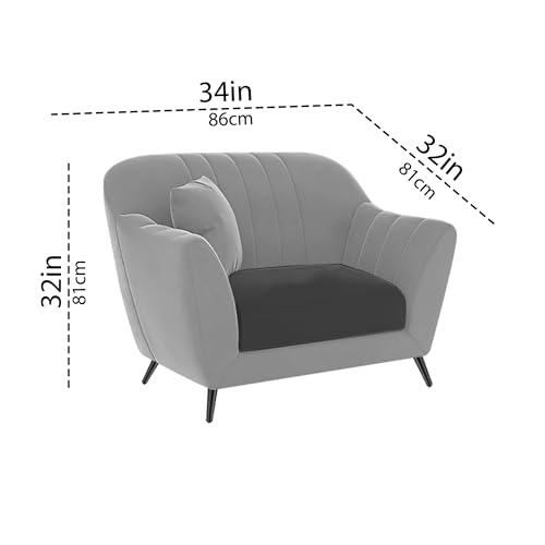 Image of Atticus 3+1+1 Seater Sofa Set for Living Room (Black Grey Colour) Premium Fabric Sofa