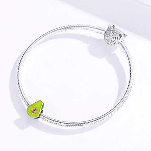 Image of Fruits Charm 925 Sterling Silver Watermelon, Apple, Banana, Pineapple, Avocado Beads - Fruit lovers