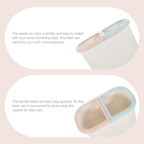 Image of PRETYZOOM Sorting Trash Can Dual Trashcan Home Wastebasket White Pedal Bin Garbage Bin Home Garbage Can Waste Container Dual Trash Can Plastic Can Container