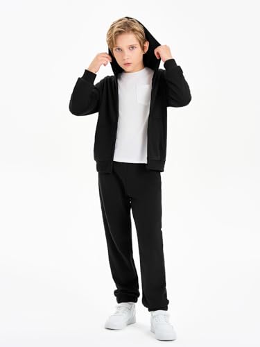 Image of Haloumoning Boys Sweatsuits Kids Active Zip Hoodie Sweatershirt and Jogger Sweatpants 5-14 Years