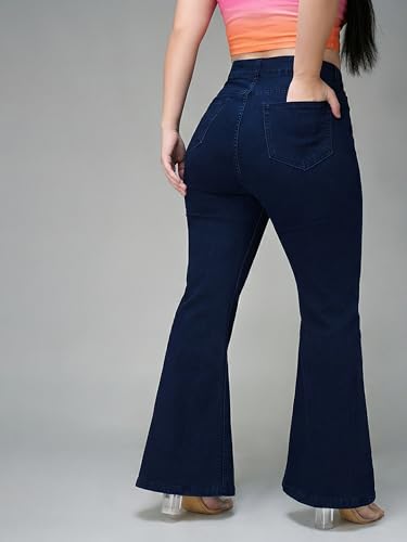 Image of Miss Chase A+ Women's Bootcut High Rise Regular Length Stretchable Denim Jeans
