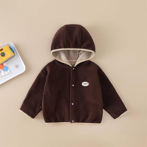 BILIKEYU Toddler Little Boys Girls Fleece Coats Buttons Down Jacket Winter Warm Hooded Outwear Coats for 1 to 62